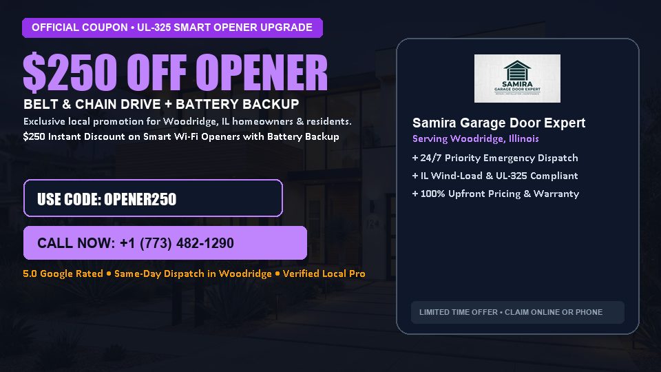 Samira Garage Door Expert $250 OFF Premium LiftMaster Opener Installation